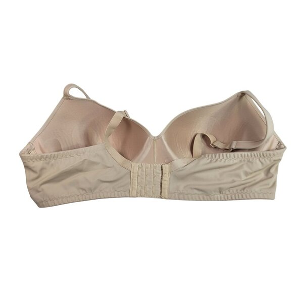 Cacique Lightly Lined T Shirt No Wire Bra Tan 44D Adj Full Coverage Seamless - Picture 5 of 10